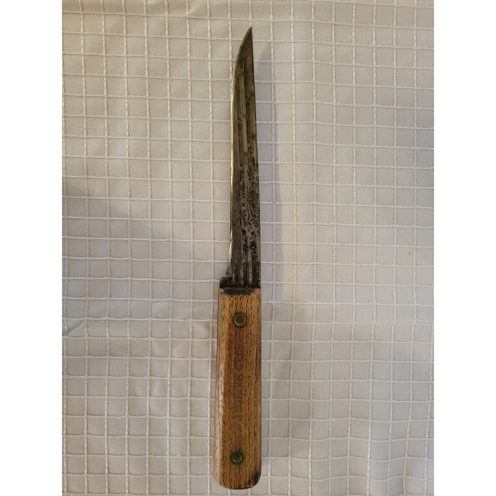 Vintage Old Hickory Paring Knife Carbon Steel Wood Handle Made in USA 10 Inch